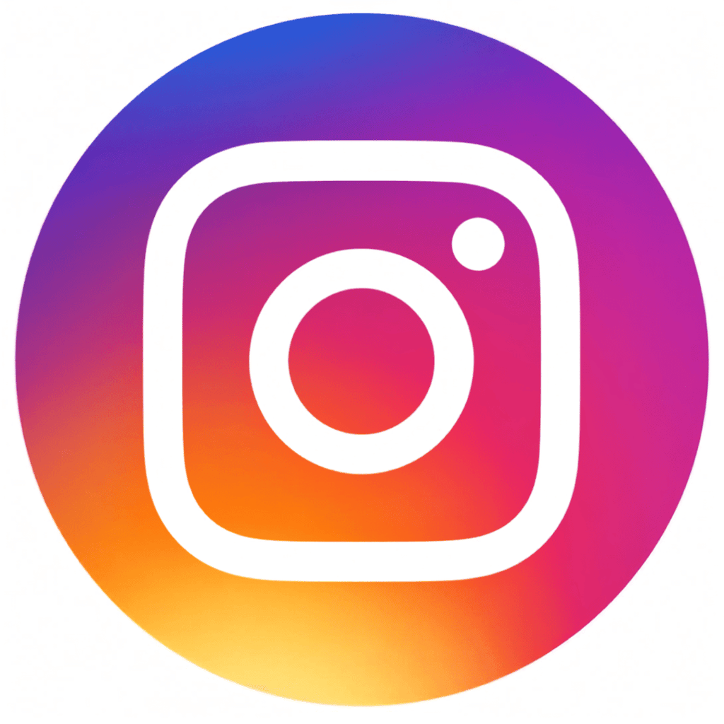 Instagram logo with white camera on colorful gradient