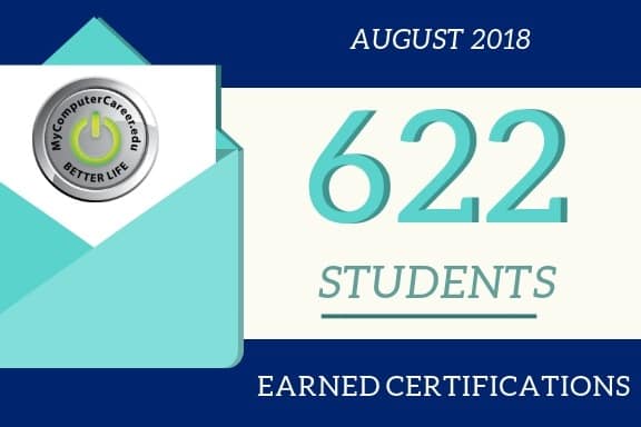 mycomputer.com, mycomputercareer.edu, my computer career, my computer career scam, my computer career reviews, Hundreds of Students Earn I.T. Certifications in August 2018