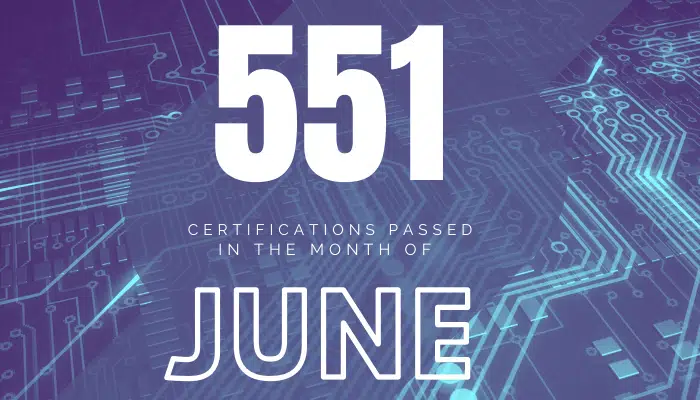 500+ Certifications Earned in June 2020