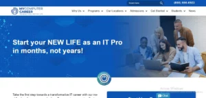 IT training program at MyComputerCareer; students engaging in hands-on learning to start a new IT career quickly.