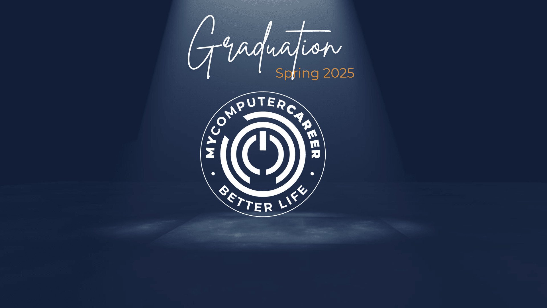 A graduation graphic announcing the success of recent MyComputerCareer graduates.