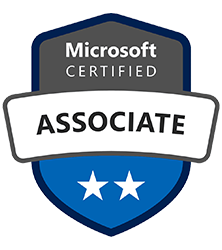 Microsoft Certified Associate badge with two stars