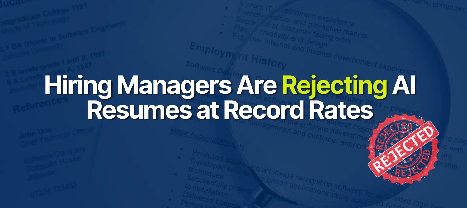 Headline warns hiring managers reject AI-generated resumes