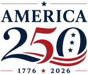 America 250 anniversary logo with 1776 and 2026 dates